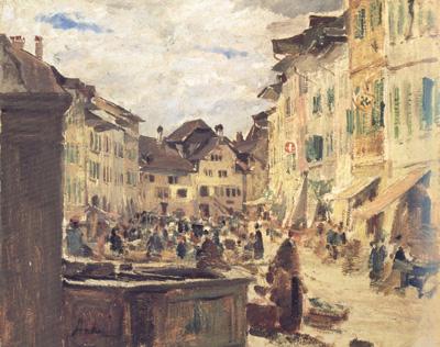 Albert Anker Market in Murten (nn02) oil painting picture